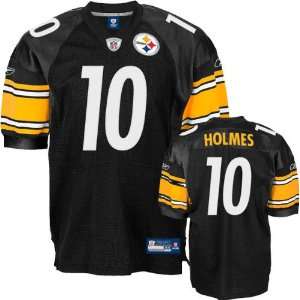 Santonio Holmes Jersey: Reebok Authentic Black #10 Pittsburgh Steelers 
