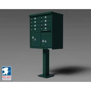  CBU   8 Tenant Boxes Cluster Mailbox In Forest Green