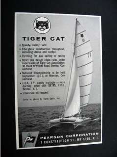 Pearson Tiger Cat Fiberglass Sailboat Racing Boat ad  