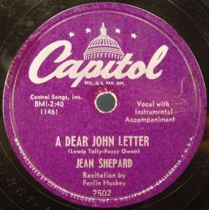 78 RPM Capitol Records MARGARET WHITING & SHEPARD (O)  