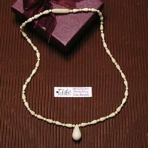   Ivory Handcrafted Round,Teardrop Beads Necklace 
