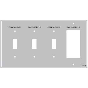  Engraved Switchplate with Light Switch Labels 3 Toggle 1 Decora 