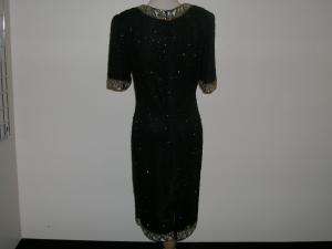 RINA Z. black dress with beaded and sequin design M  