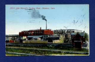 Old 1911 John Morrell Packing Plant Postcard Ottumwa Iowa Railroad 