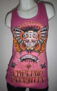 Emperor Eternity Butterfly Skull Tattoo Rock Punk RHINESTONES Women 