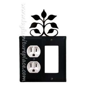    Wrought Iron Leaf Fan Double Outlet/GFI Cover