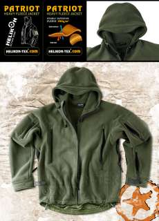 HELICON PATRIOT, MENS MILITARY TACTICAL HOODED FLEECE JACKET, OLIVE 