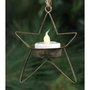  Rustic Hanging Star Tea Light Candle Holder   Antique Gold 