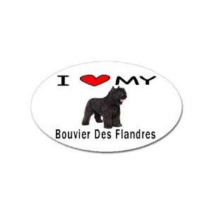  I Love My Bouvier des Flandres Oval Sticker: Everything 