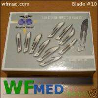 100 Sterile Stainless Steel Surgical Scalpel Blades #10  