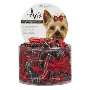 Aria Holiday Tartan Dog Bows Christmas Pet Grooming Accessories 