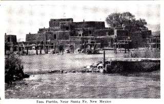 30 Taos Pueblo Santa Fe N.M. B&W Vintage Postcard  