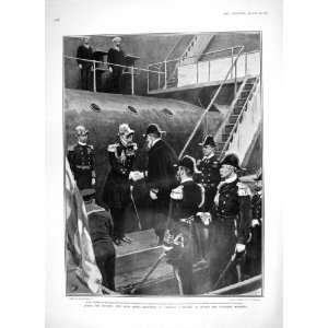  1905 KING ADMIRAL CAILLARD FRENCH FLAG SHIP MASSENA WAR 