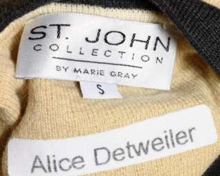 St. John Collection Tan Khaki Ribbed Small Womans Cardigan Sweater 