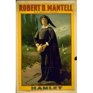  1890 poster Robert B. Mantell. Hamlet
