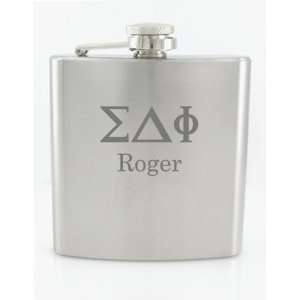  Personalizied 6oz Greek Letters Engraved Fraternity Flask 