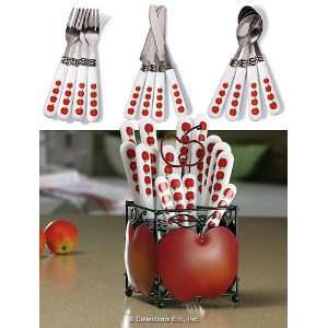  Apple Decor Flatware Silverware Set 