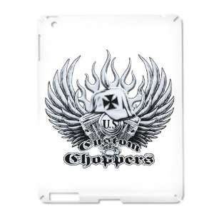  iPad 2 Case White of US Custom Choppers Iron Cross Hat and Engine 