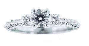 Tacori 3 Stone Diamond & Platinum Ring Size: 6.25  