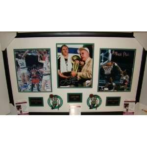  McHale Bird Parish SIGNED Framed Celtics Display JSA X3 