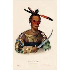   Wound, a Sioux Chief McKenney Hall Indian Print 