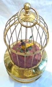 Singing Bird Cage Automaton,Vintage Made in Germany music box, hear 