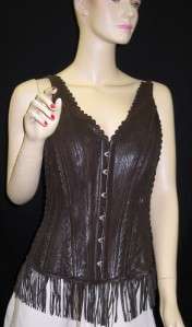 NWT JEAN PAUL GAULTIER Brown Leather Corset 42 6 $3745  