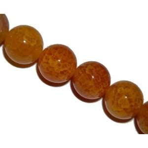  Yellow fire agate round beads, 16mm, sold per 16 inch 