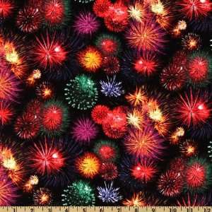   Fireworks Purple/Green/Black Fabric By The Yard: Arts, Crafts & Sewing