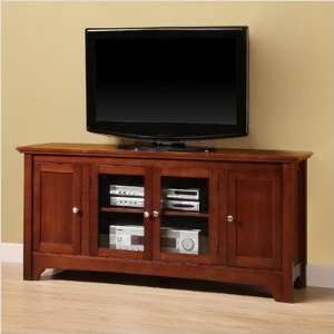  Wood TV Console with Glass Doors: Furniture & Decor