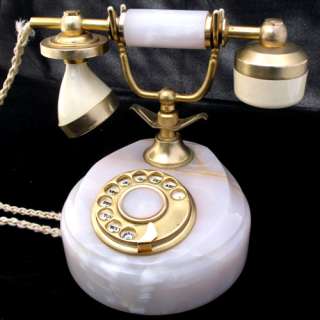 18K GOLD Plated OLD VINTAGE Victorian ROTARY DIAL PHONE TELEPHONE 