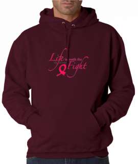 Life Worth Fight Breast Cancer 50/50 Pullover Hoodie  