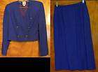 Wool Suit, blue, size 4   tailored Jacket & Skirt