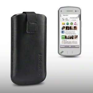  NOKIA N97 GENUINE LEATHER POCKET CASES BY CELLAPOD CASES BLACK 