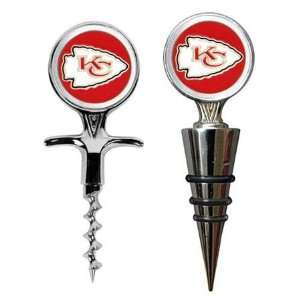   Kansas City Chiefs NFL Cork Screw Wine Topper Set: Sports & Outdoors