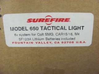 NIB Surefire 660 Tactical Light Colt SMG, CAR 15/16 M 4 USMC RECON 