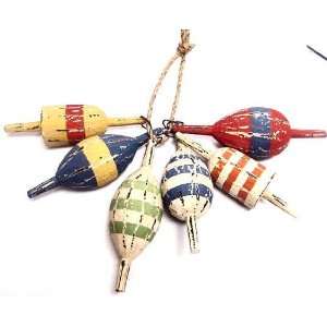 Wood Assorted Buoys Floats Lobster Colors Nautical Tropical Home Decor 