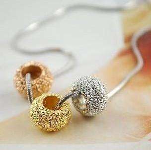 Korean Fashion Nice Scrub Beads Ball String Necklace L9927  