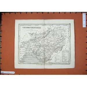   1846 Dugdales Maps Wales Caermarthenshire Burry River: Home & Kitchen