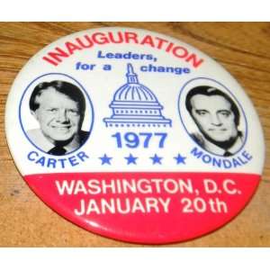 1977 CARTER & MONDALE INAUGURATION LARGE 3.5 CAMPIGN 