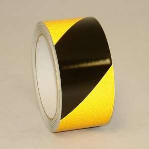   Striped Reflective Tape 2 in. x 30 ft. (Black with Yellow stripes