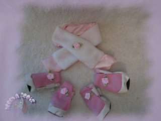 Super cute Pink Dog shoes with free Scarf Set! Adorable  