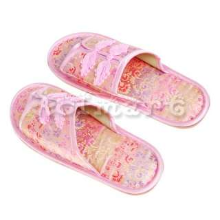 Pair Chinese Embroidery Brocade Slippers Household Shoes   US size 5 