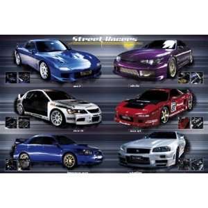  Street Racers Supercar Racing Poster 24 x 36 inches
