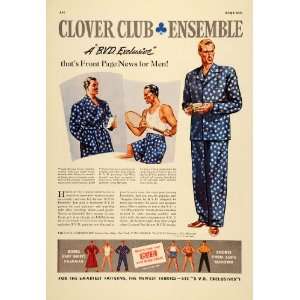  1939 Ad B.V.D. Clover Club Ensemble Men Robe Pajamas 