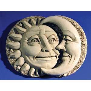 Hand Cast Stone Mini Celestial Attraction, Sun Moon   Sunshine & Moon 