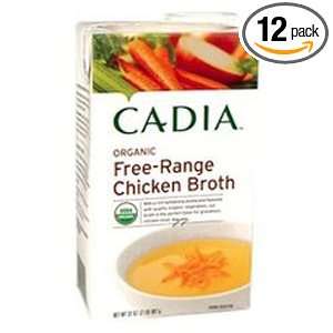 Cadia Organic Free Range Chicken Broth, 32 Ounce (Pack of 12):  