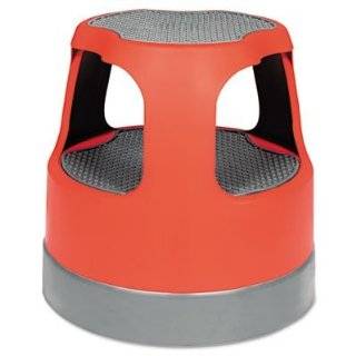 Scooter Stool Round 15 Step & Lock Wheels to 300 lbs Red