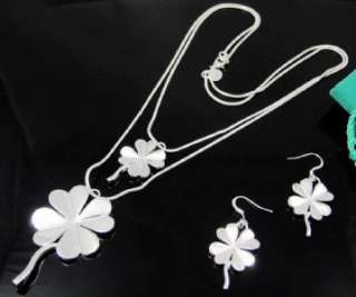 Silver EP Luck Leaf Styl Necklace&earring Party Set S21  