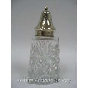  Cut Glass Sugar Shaker with Silverplate Lid Kitchen 